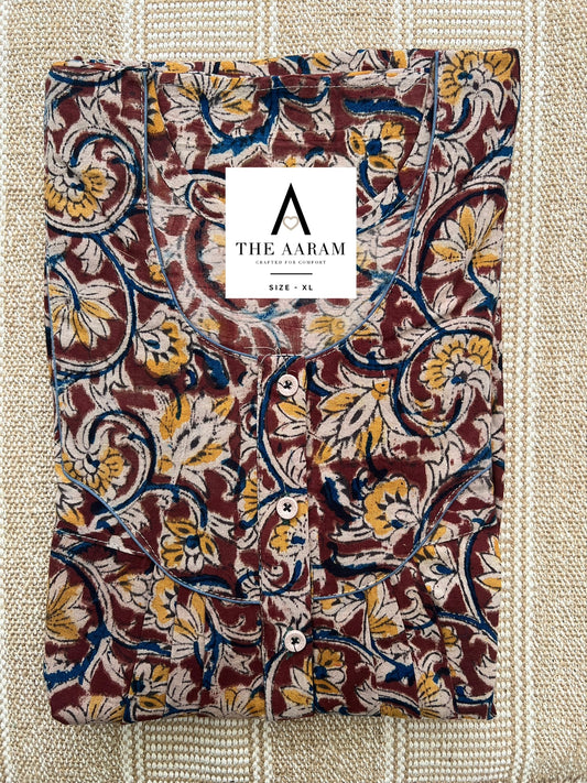 Kalamkari Cotton Nighty XL – KR38