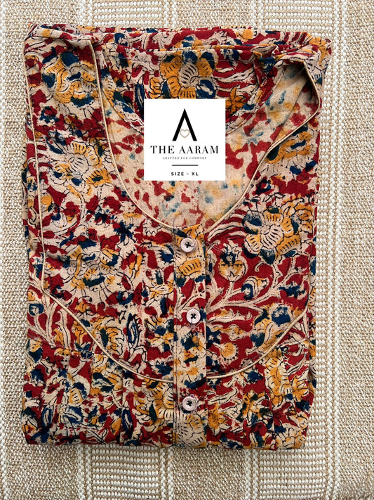 Kalamkari Cotton Nighty XL – KR39