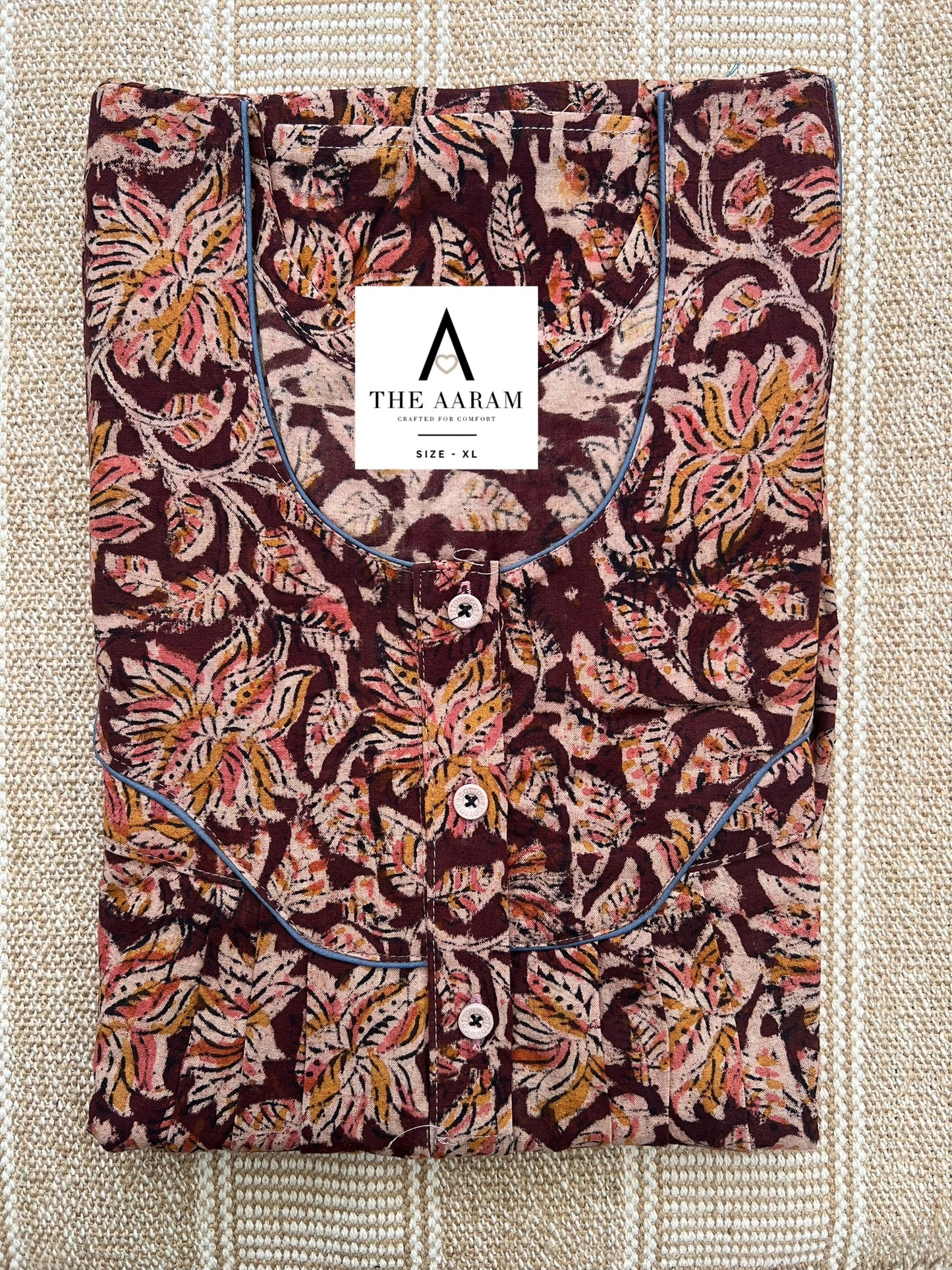 Kalamkari Cotton Nighty XL – KR40