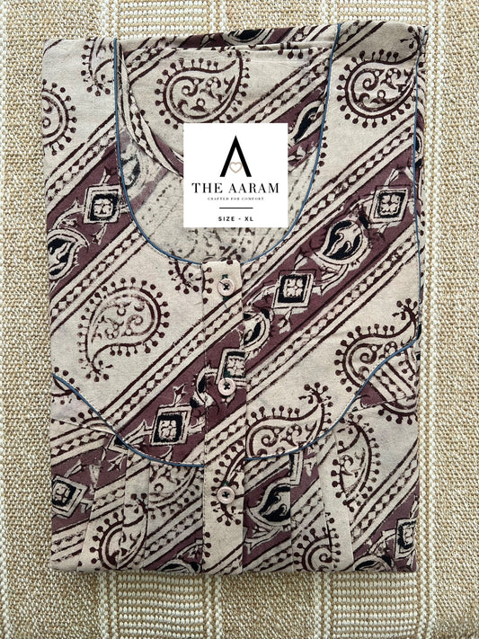 Kalamkari Cotton Nighty XL – KR42