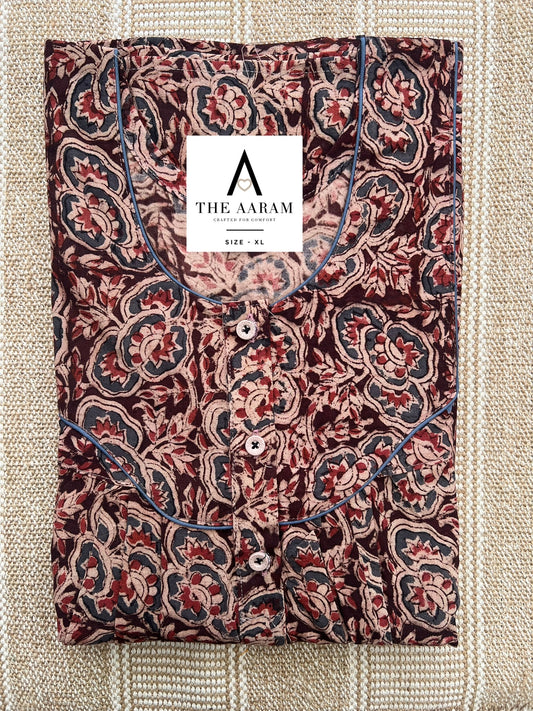 Kalamkari Cotton Nighty XL – KR43