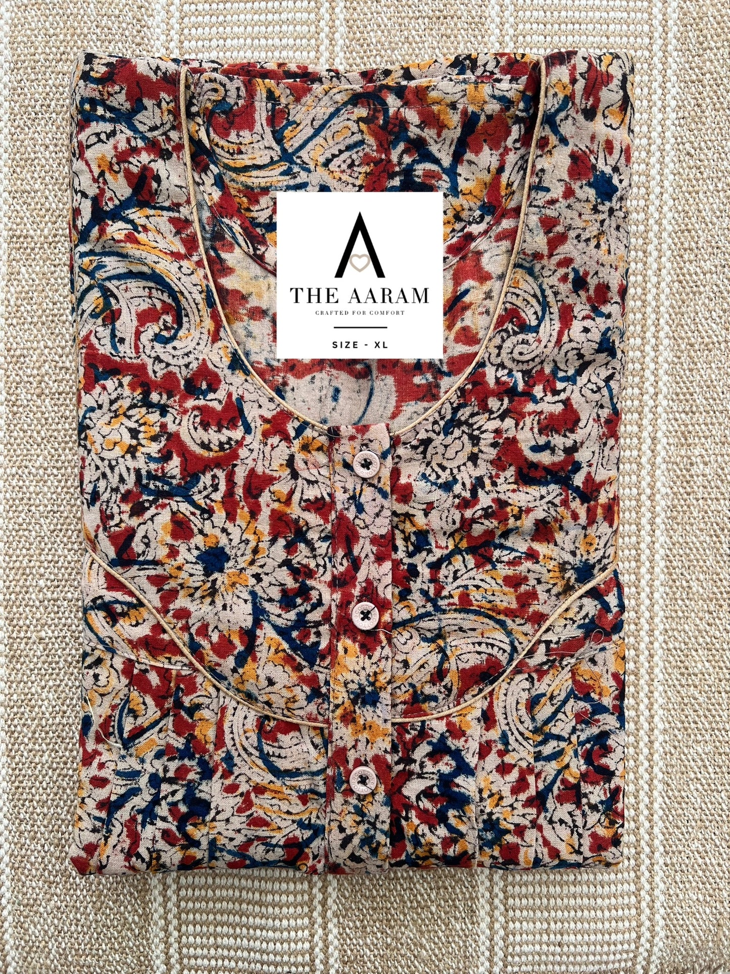 Kalamkari Cotton Nighty XL – KR45