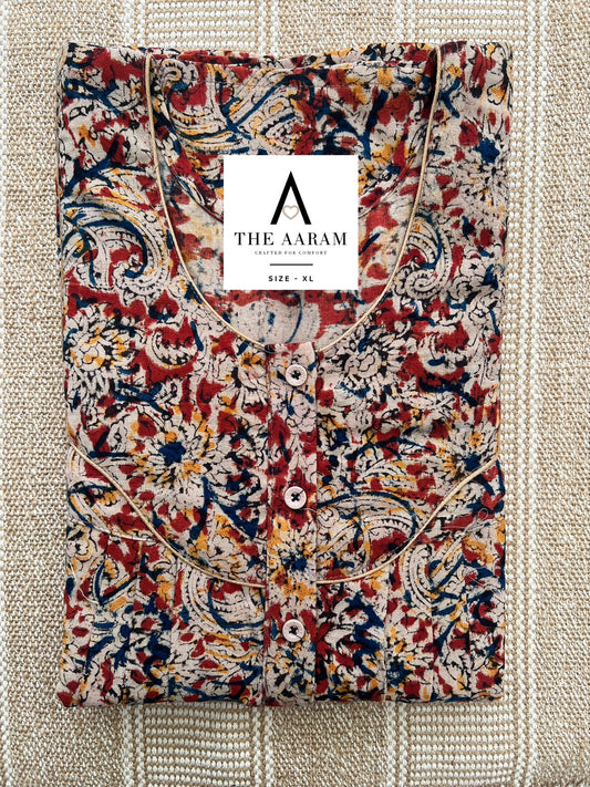 Kalamkari Cotton Nighty XL – KR45
