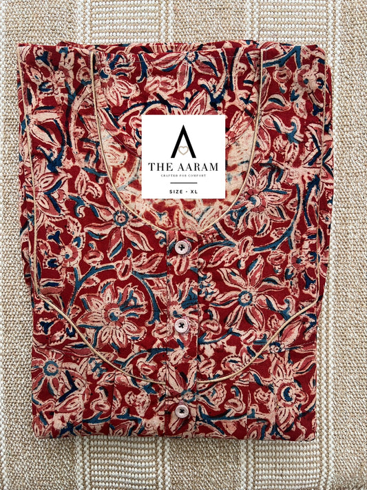 Kalamkari Cotton Nighty XL – KR46