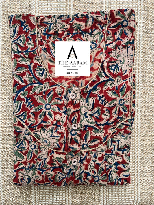 Kalamkari Cotton Nighty XL – KR50