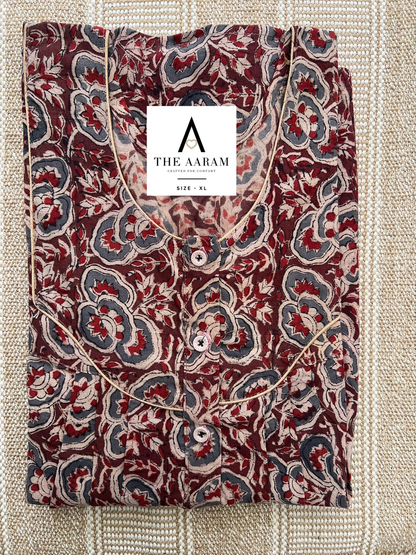 Kalamkari Cotton Nighty XL – KR51