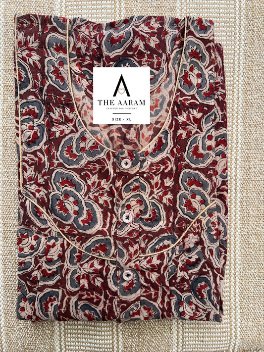 Kalamkari Cotton Nighty XL – KR51