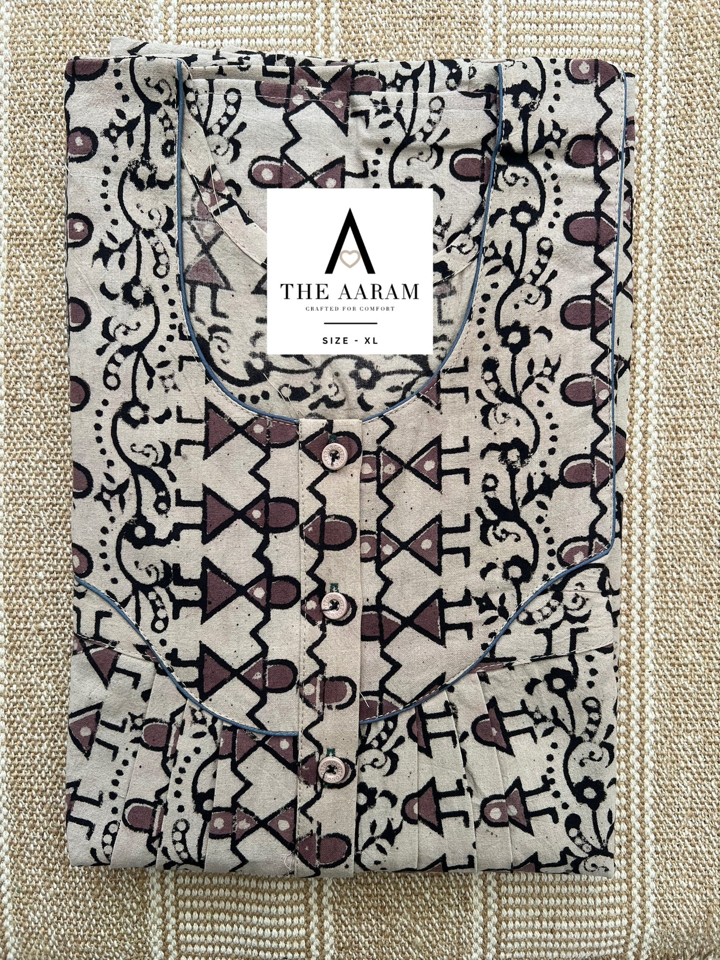 Kalamkari Cotton Nighty XL – KR53