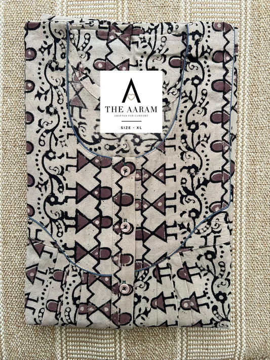 Kalamkari Cotton Nighty XL – KR53