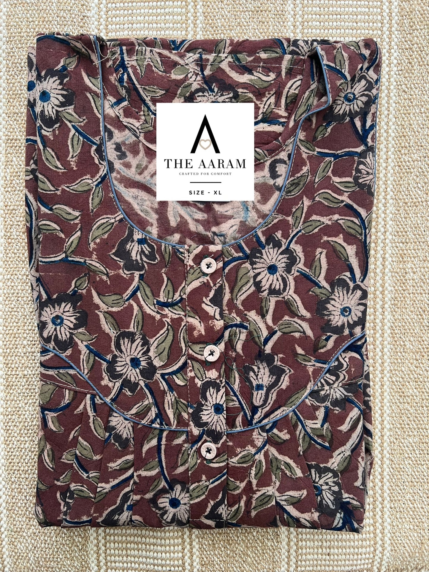Kalamkari Cotton Nighty XL – KR55