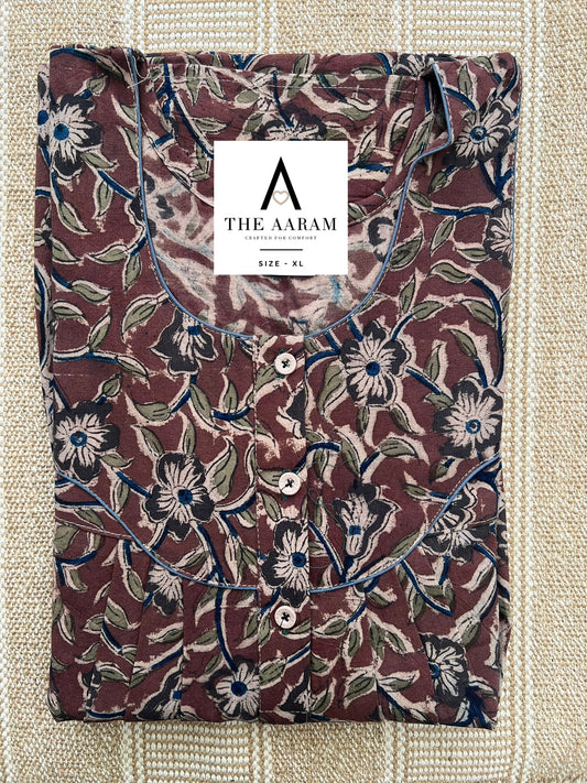 Kalamkari Cotton Nighty XL – KR55