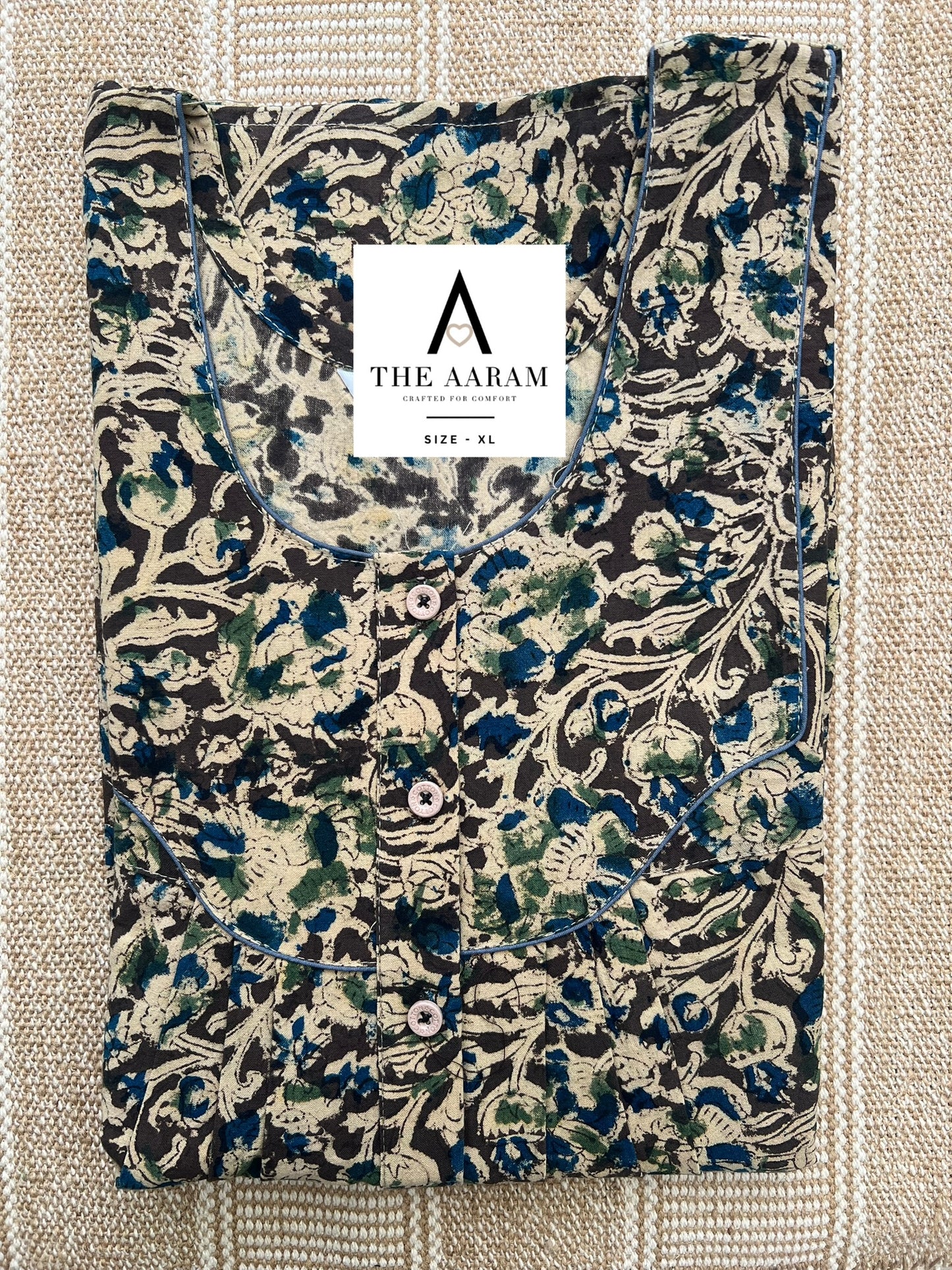 Kalamkari Cotton Nighty XL – KR56