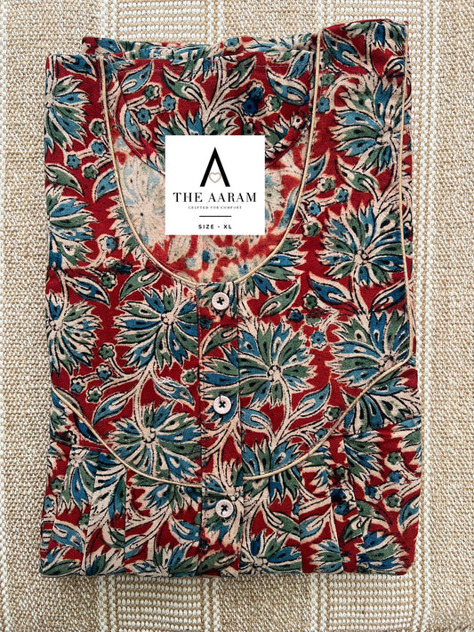 Kalamkari Cotton Nighty XL – KR59
