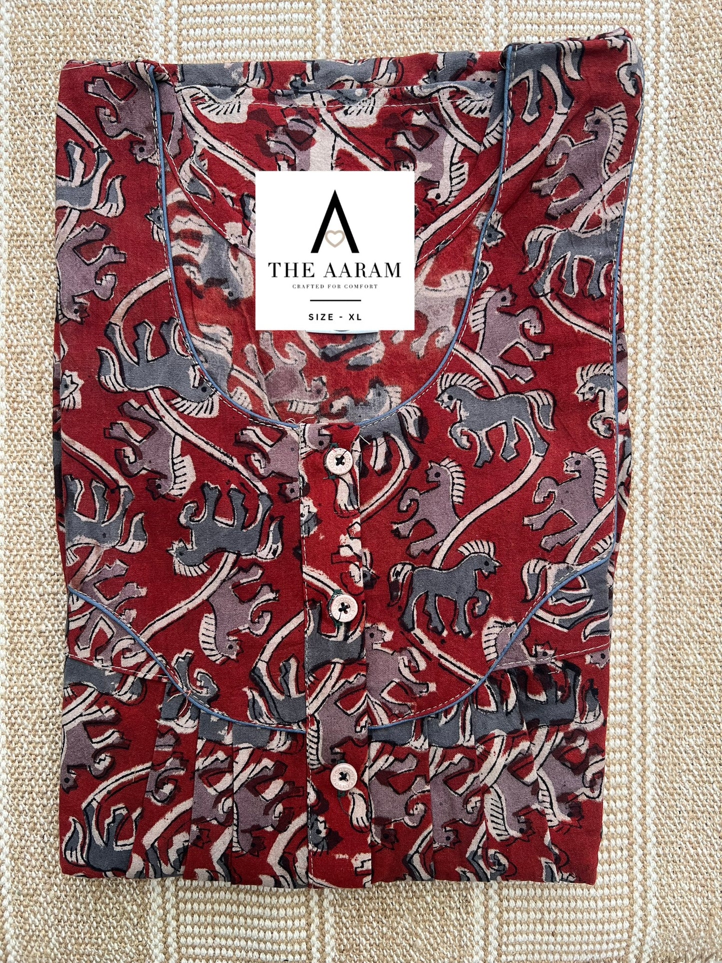 Kalamkari Cotton Nighty XL – KR60