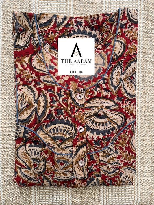 Kalamkari Cotton Nighty XL – KR61