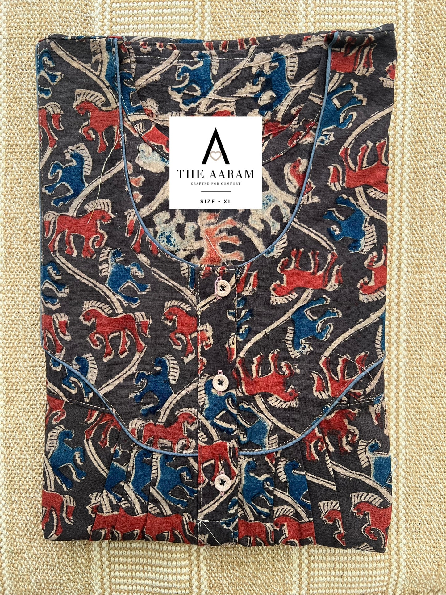 Kalamkari Cotton Nighty XL – KR62