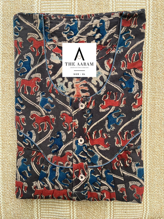 Kalamkari Cotton Nighty XL – KR62