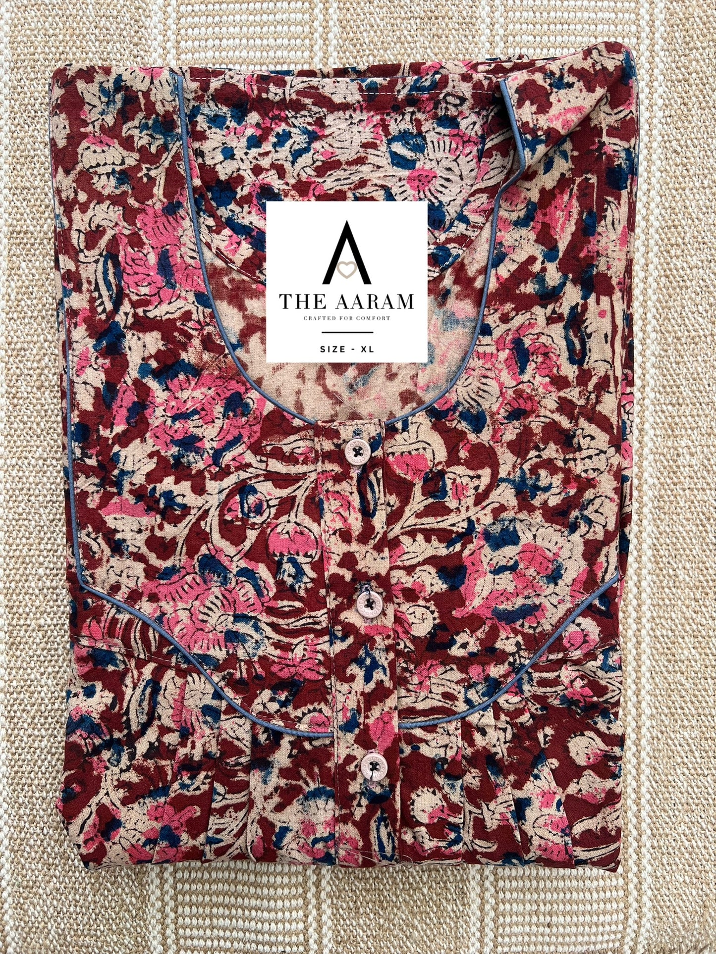 Kalamkari Cotton Nighty XL – KR63