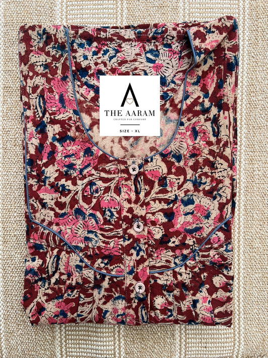 Kalamkari Cotton Nighty XL – KR63