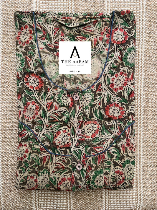 Kalamkari Cotton Nighty XL – KR65