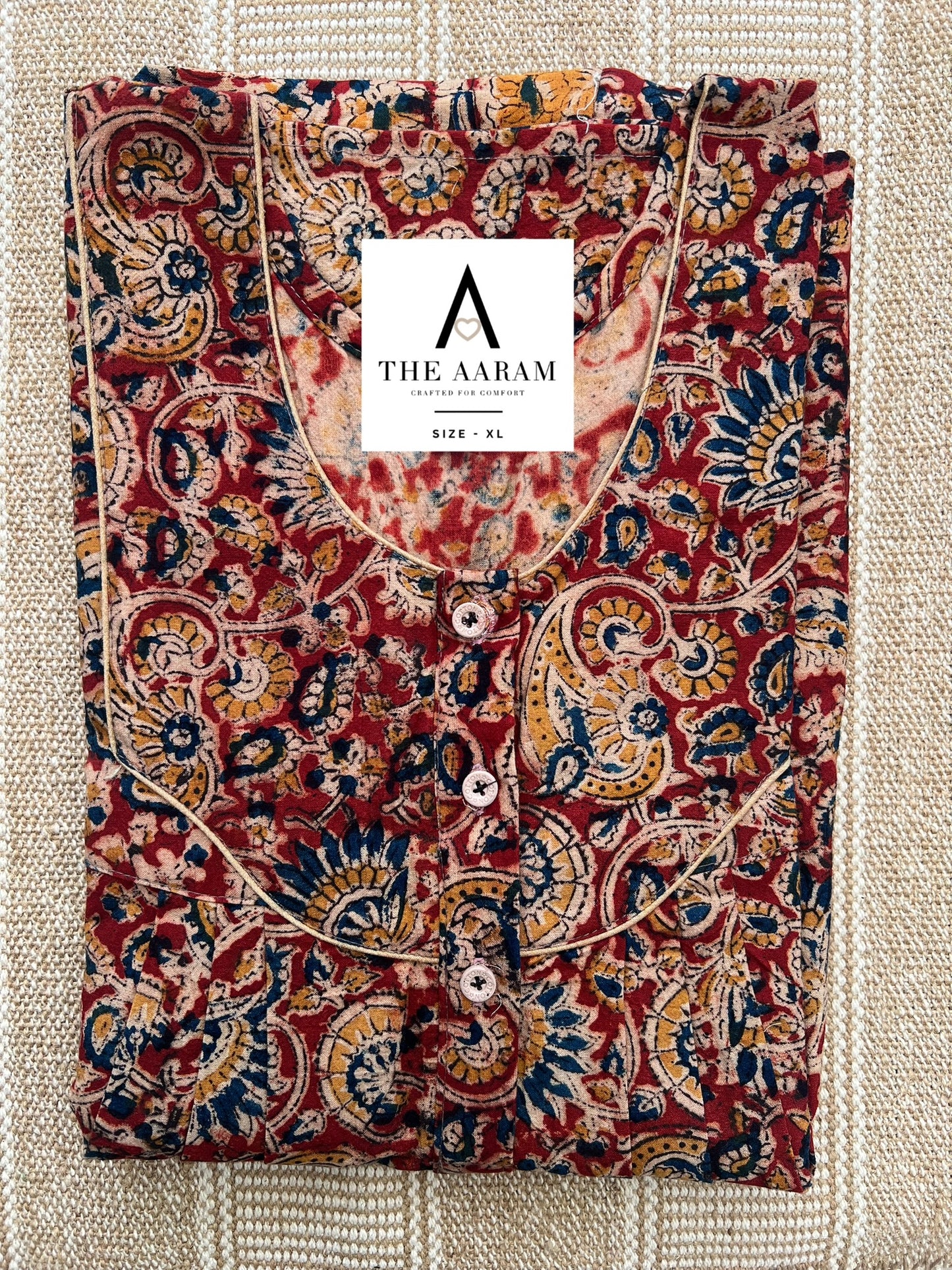 Kalamkari Cotton Nighty XL – KR66