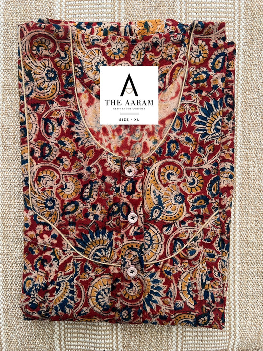 Kalamkari Cotton Nighty XL – KR66