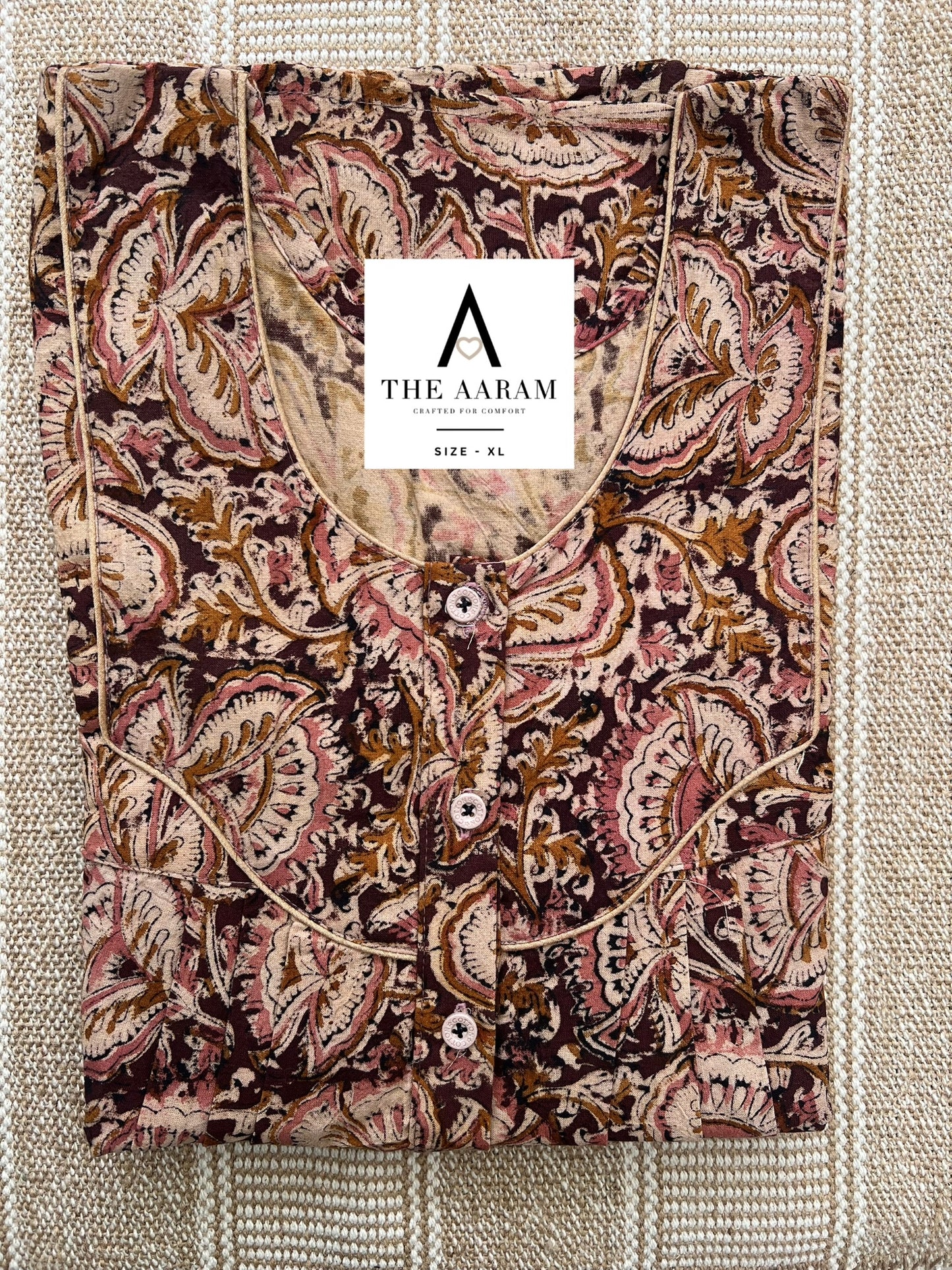 Kalamkari Cotton Nighty XL – KR67