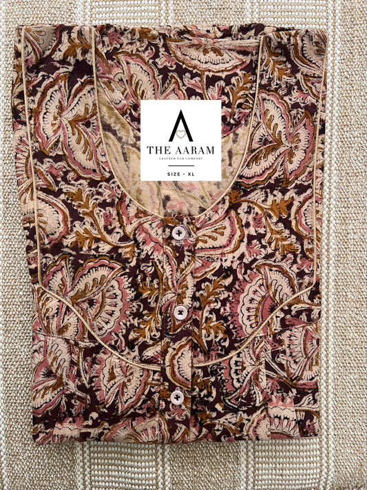 Kalamkari Cotton Nighty XL – KR67