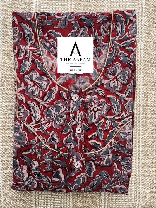 Kalamkari Cotton Nighty XL – KR69