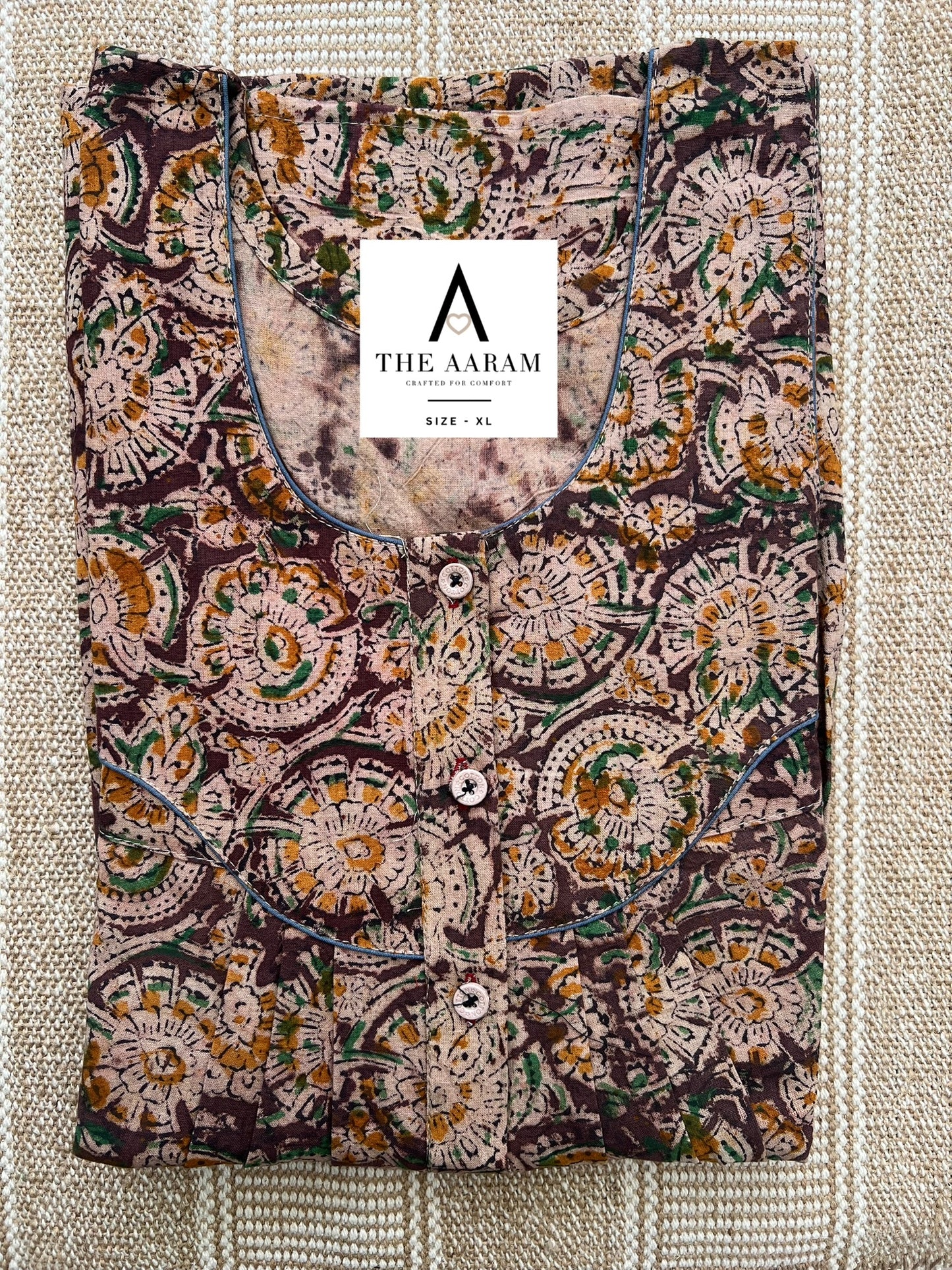 Kalamkari Cotton Nighty XL – KR70