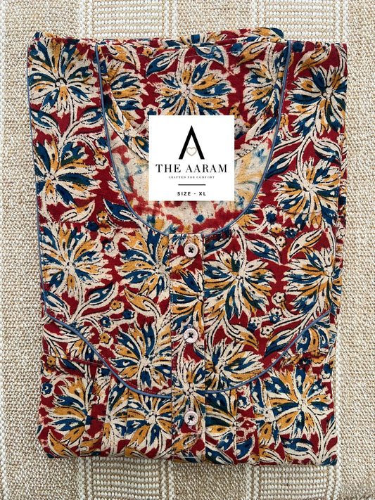 Kalamkari Cotton Nighty XL – KR71
