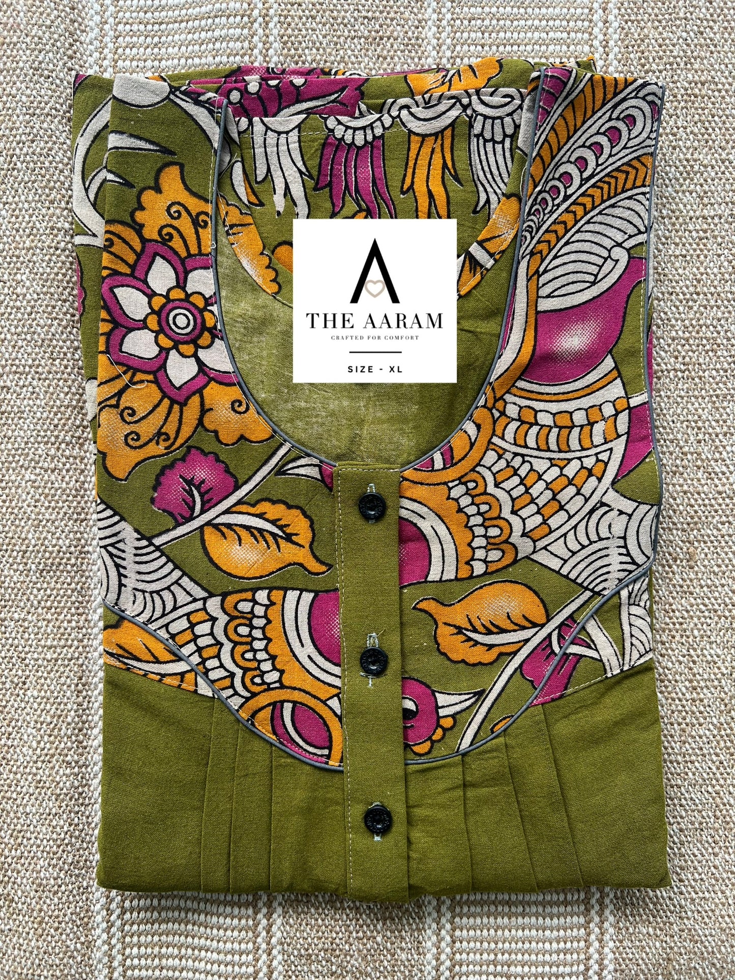 Kalamkari Cotton Nighty XL – KR75