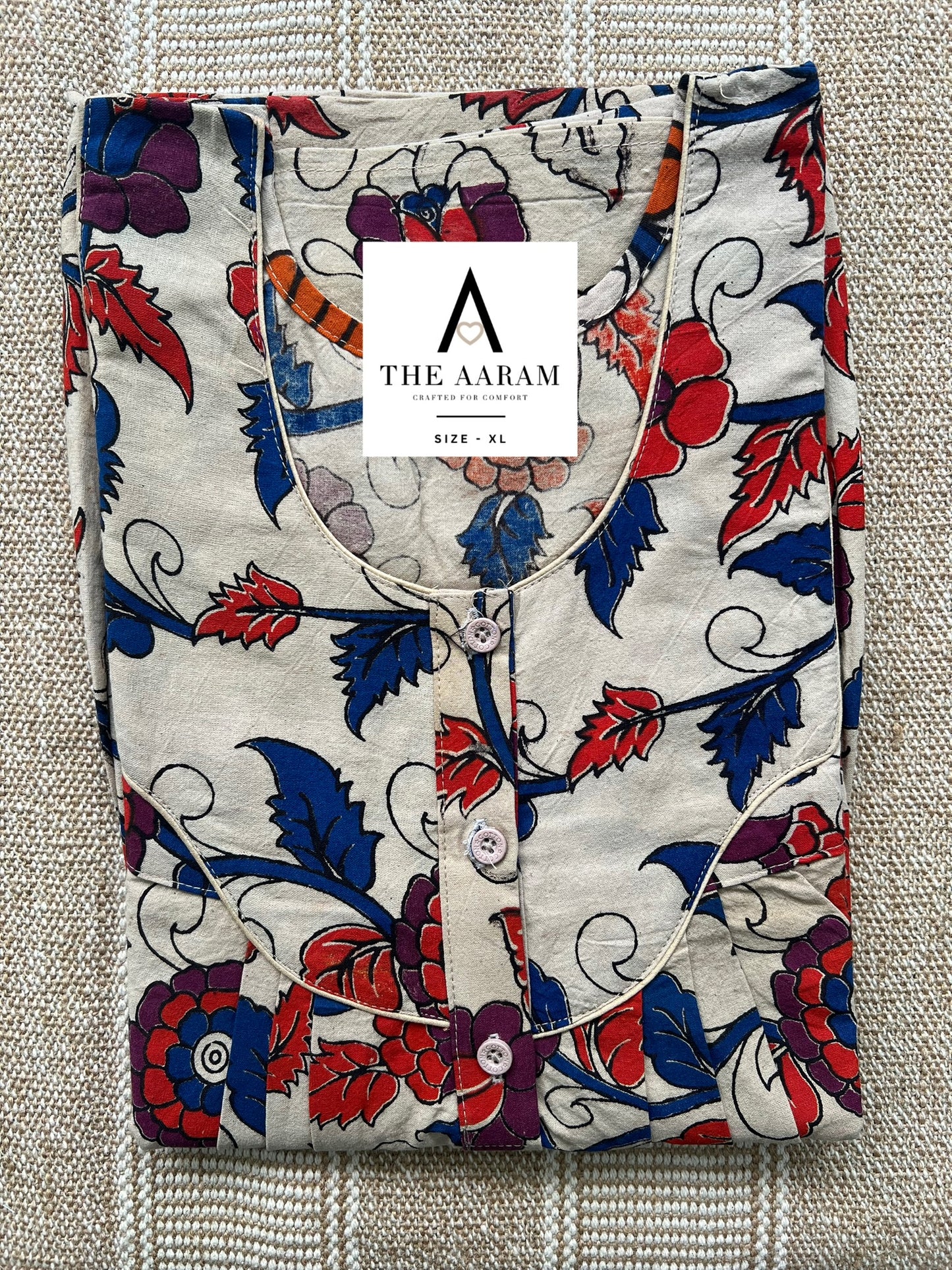 Kalamkari Cotton Nighty XL – KR76