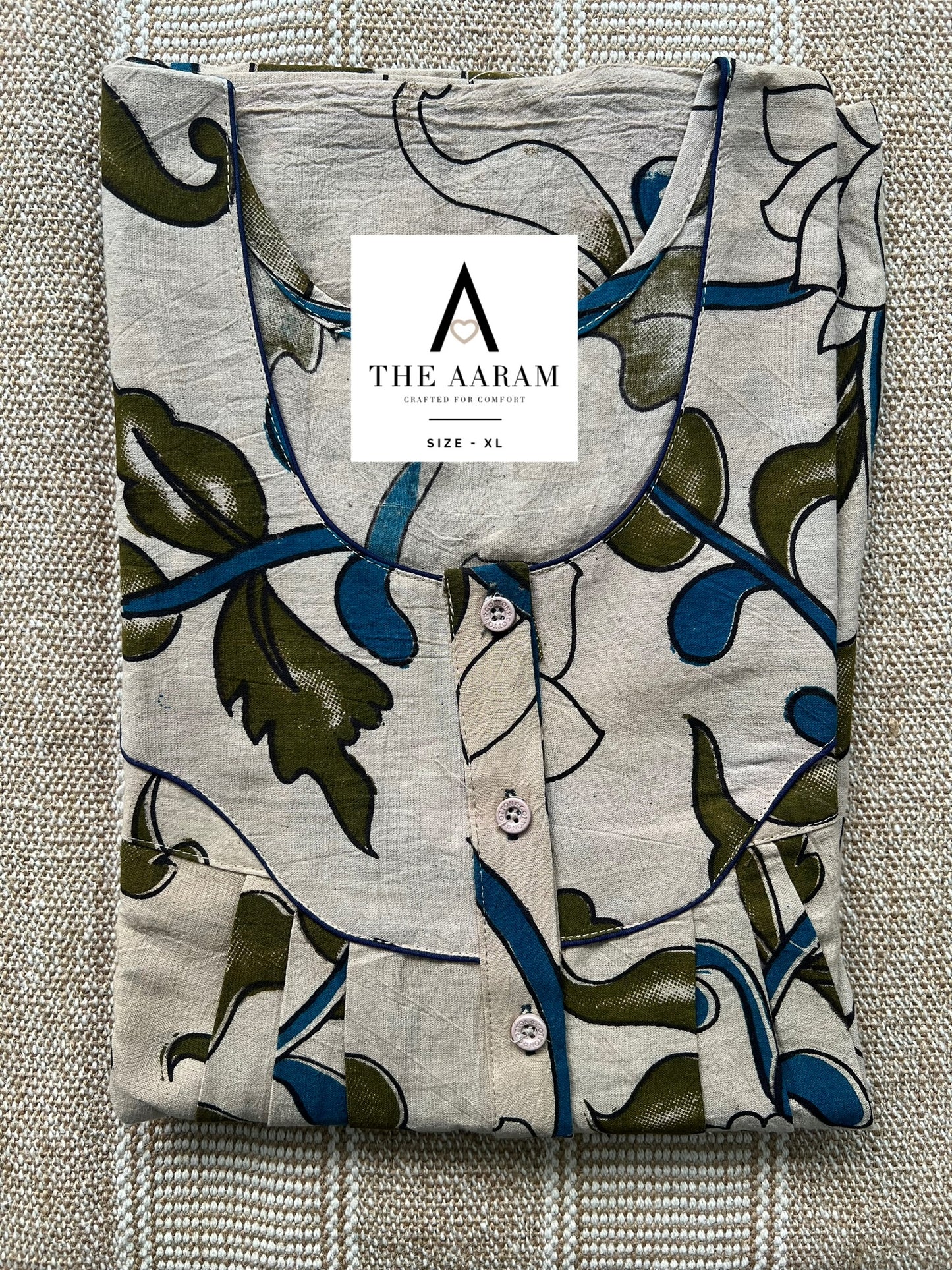 Kalamkari Cotton Nighty XL – KR77