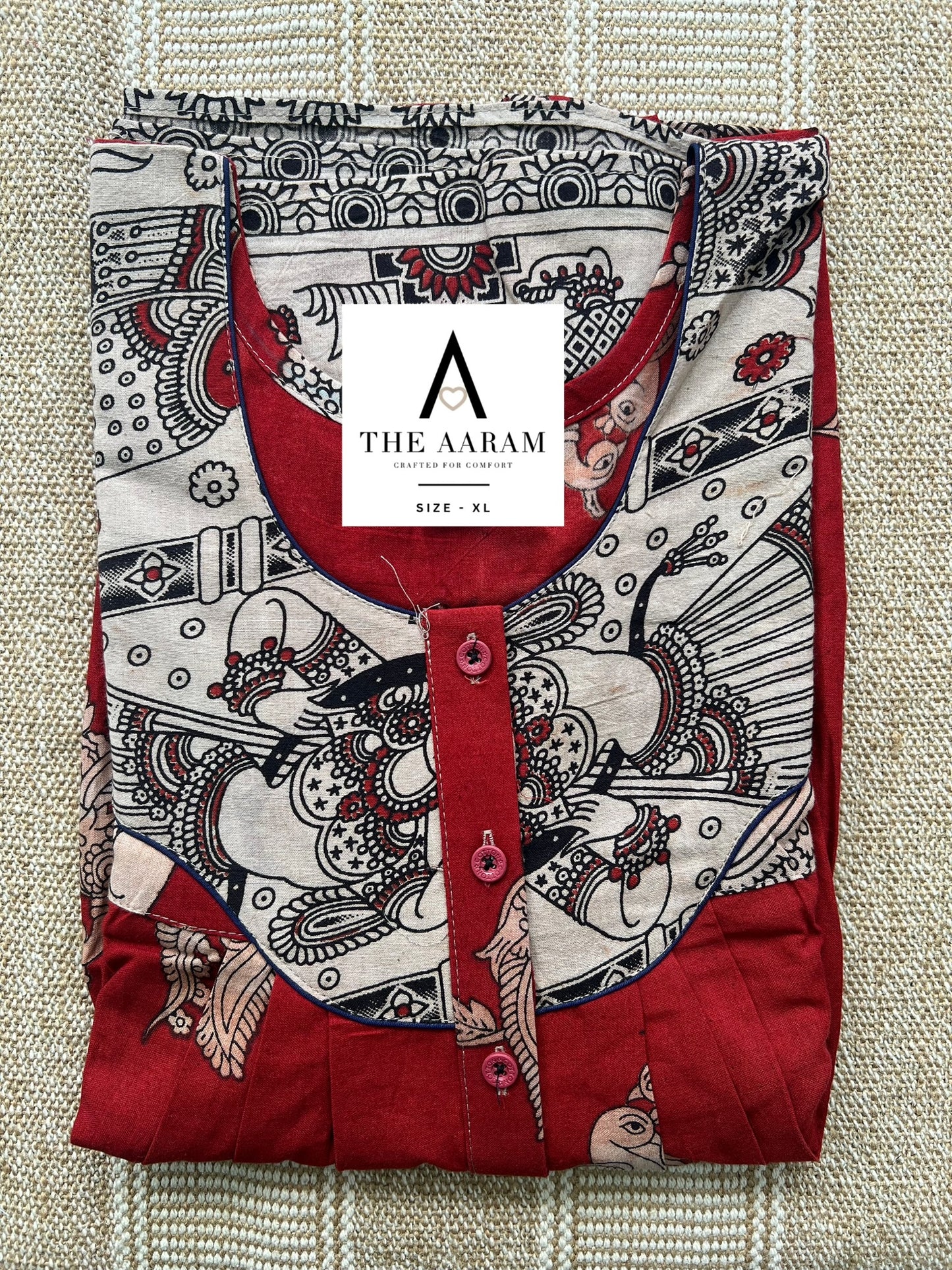 Kalamkari Cotton Nighty XL – KR79