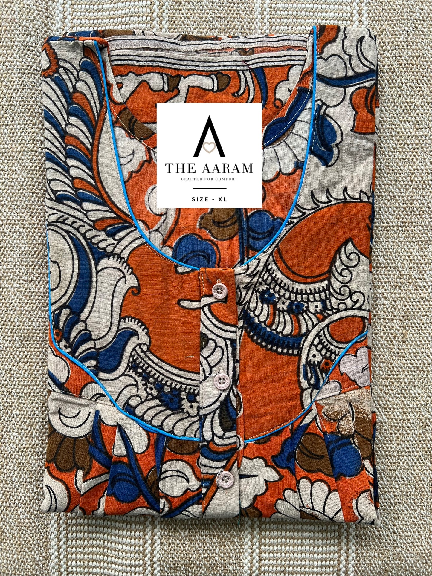 Kalamkari Cotton Nighty XL – KR80