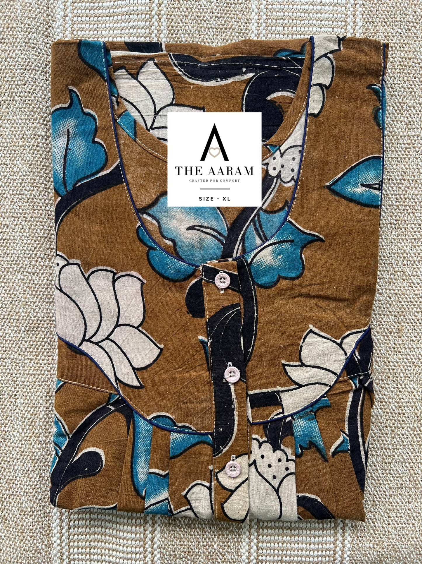 Kalamkari Cotton Nighty XL – KR83