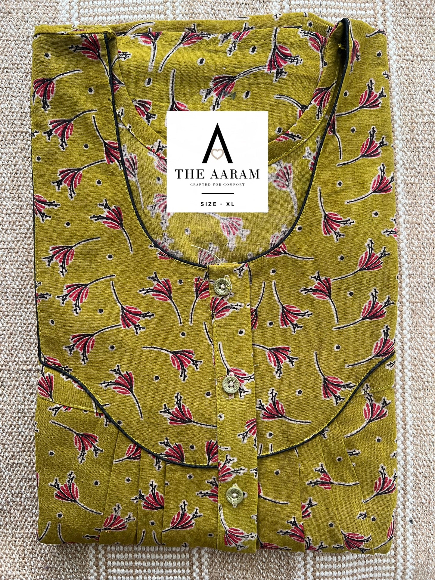 Kalamkari Cotton Nighty XL – KR85