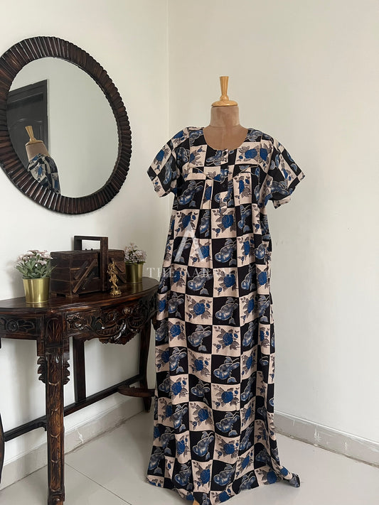 Kalamkari Cotton Nighty XXL – KR01