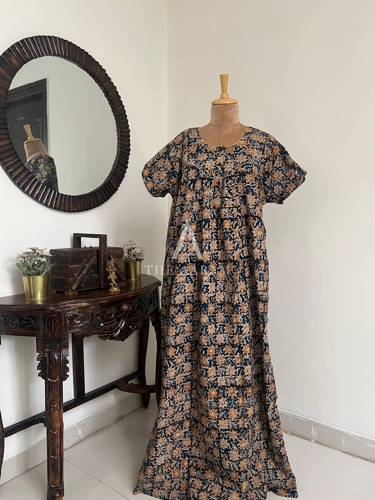 Kalamkari Cotton Nighty XXL – KR05