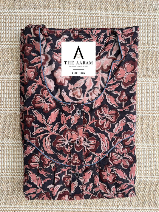 Kalamkari Cotton Nighty XXL – KR27