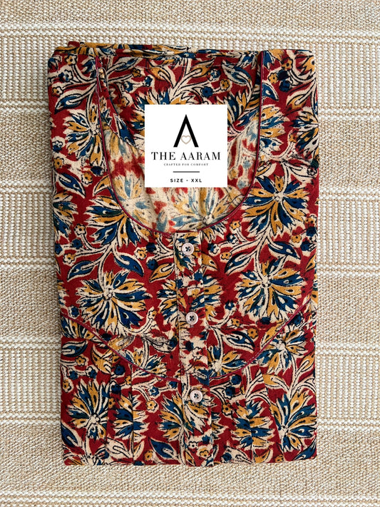 Kalamkari Cotton Nighty XXL – KR28
