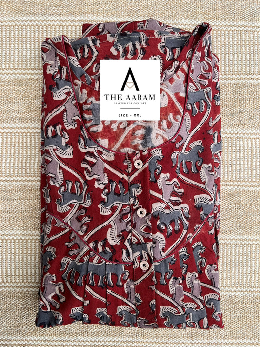 Kalamkari Cotton Nighty XXL – KR29