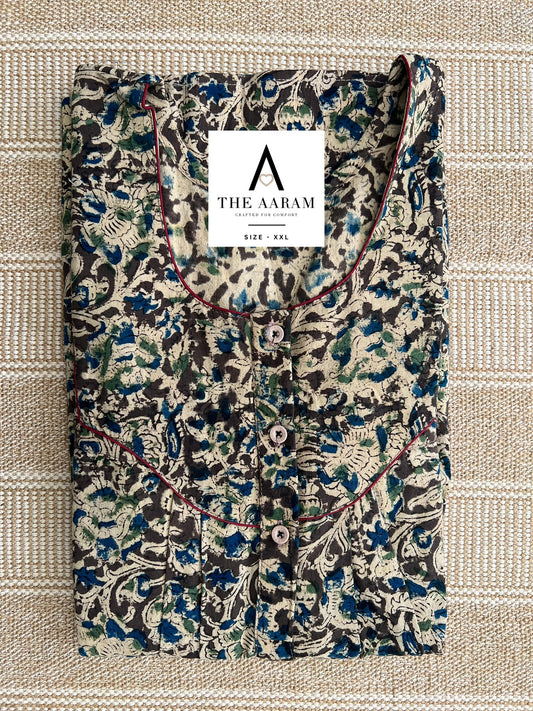 Kalamkari Cotton Nighty XXL – KR31