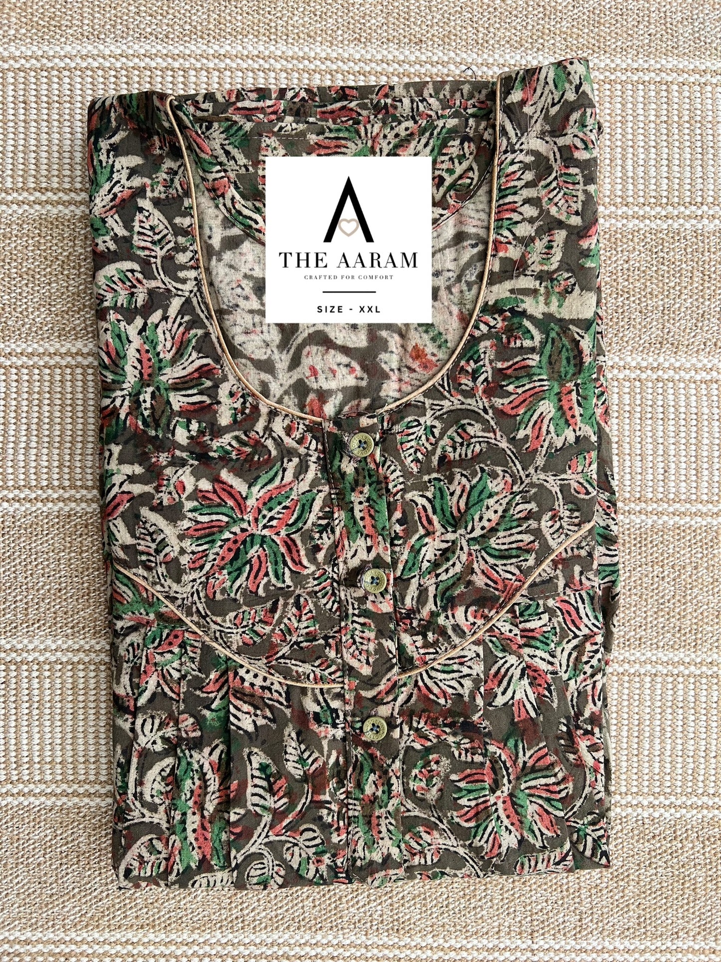 Kalamkari Cotton Nighty XXL – KR33