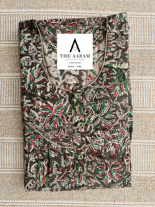 Kalamkari Cotton Nighty XXL – KR33