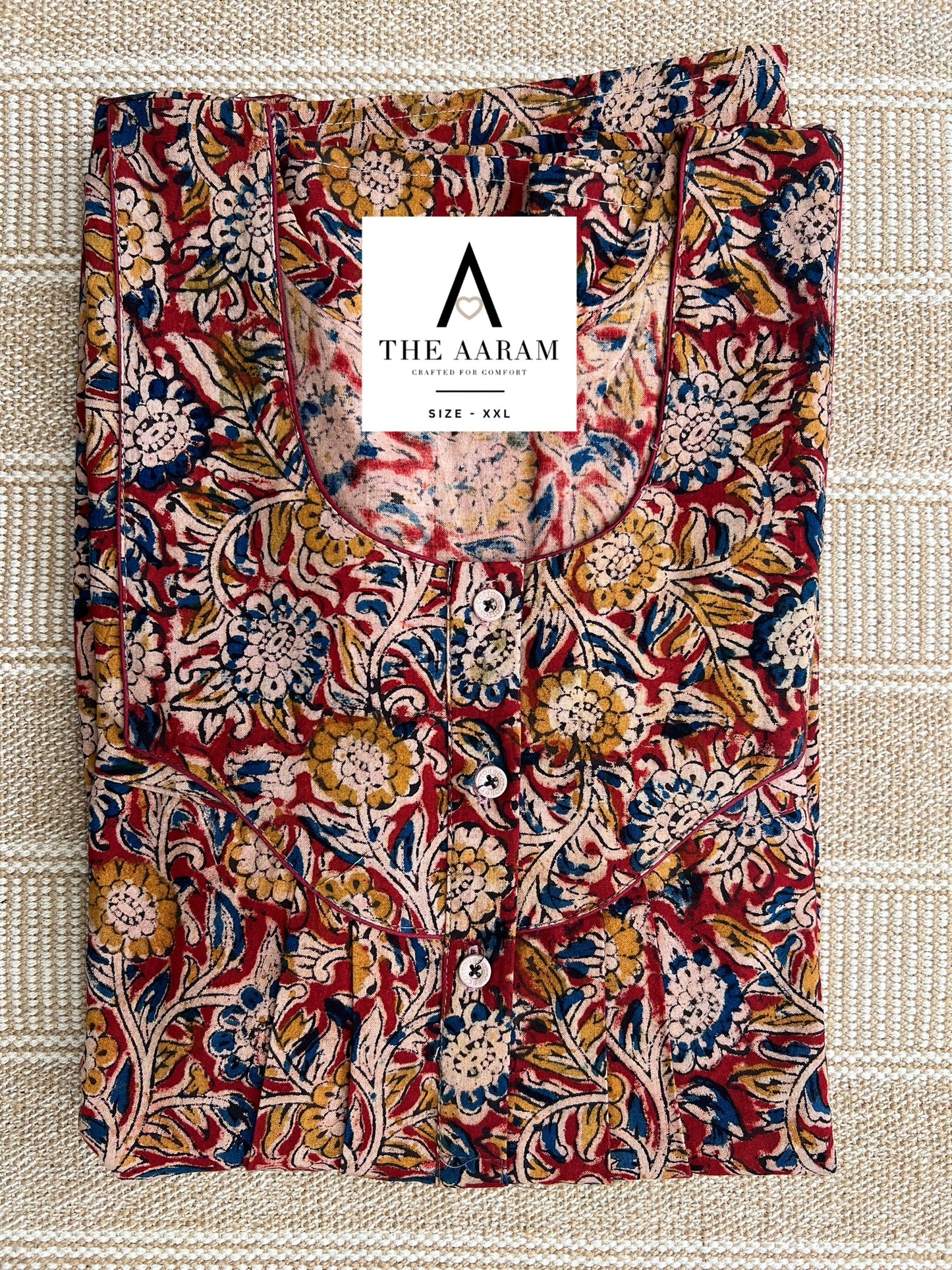 Kalamkari Cotton Nighty XXL – KR36