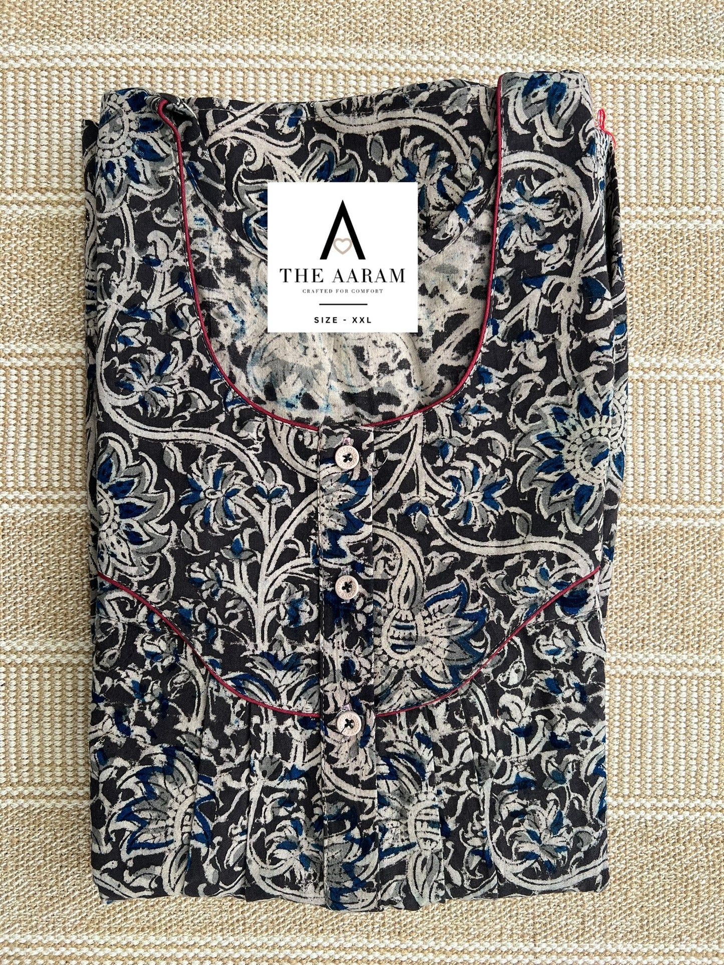 Kalamkari Cotton Nighty XXL – KR37