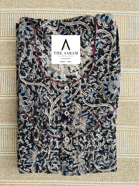 Kalamkari Cotton Nighty XXL – KR37