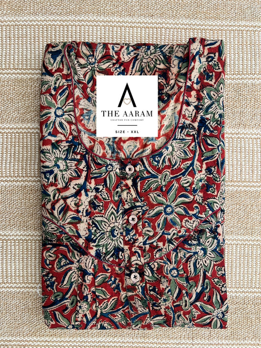 Kalamkari Cotton Nighty XXL – KR38
